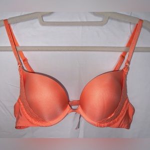 Victoria’s Secret 34A push-up T shirt bra neon orange